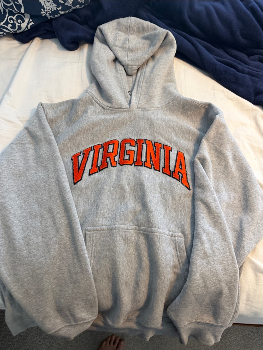 Virginia Arch Stitched Logo Pro-Weave® Hooded Sweatshirt in Gray - Large